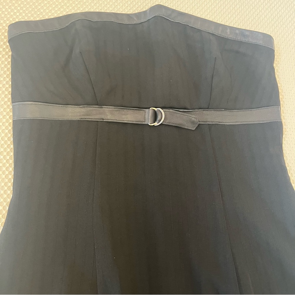 Bebe Black Faux Leather Belt Strapless Dress B18/19 - Picture 4 of 10